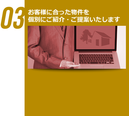 03 お客様に合った物件を個別にご紹介・ご提案いたします